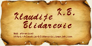 Klaudije Blidarević vizit kartica